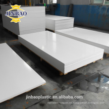 JINBAO 4x8 pvc color blanco 10mm 15mm lámina de pvc para puerta de baño